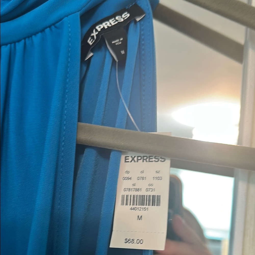 Express Vibrant Blue Backless Dress - Picture 2 of 5